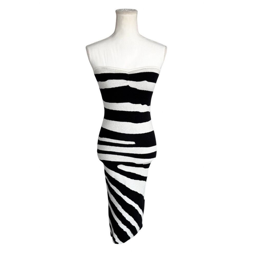 Rumor Australian Brand Strapless Black White Bodycon Dress Size XS/S NEW